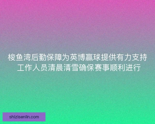 梭鱼湾后勤保障为英博赢球提供有力支持 工作人员清晨清雪确保赛事顺利进行